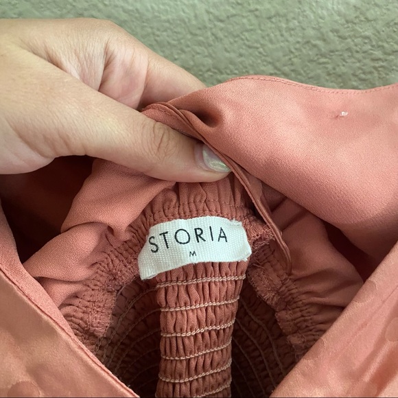 Sold Storia polka dot pink ruched mini dress - Picture 5 of 7